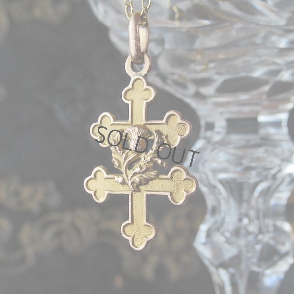 画像1: 金鍍金のアザミとロレーヌ十字（ORIA）