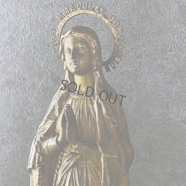 画像1: ブロンズと大理石の大きな聖母マリア像