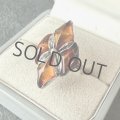 アンバー(琥珀)のシルバーリング(10号)