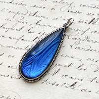 モルフォ蝶のシルバーペンダントb
