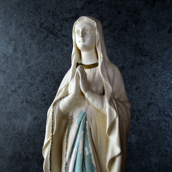 アンティーク フランス 祈祷書 聖書 マリア 彫刻 像