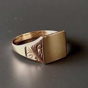 画像: 9金のシグネットリング(24号)