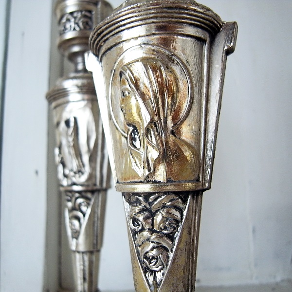 画像: ルルドの聖母の燭台（2本）