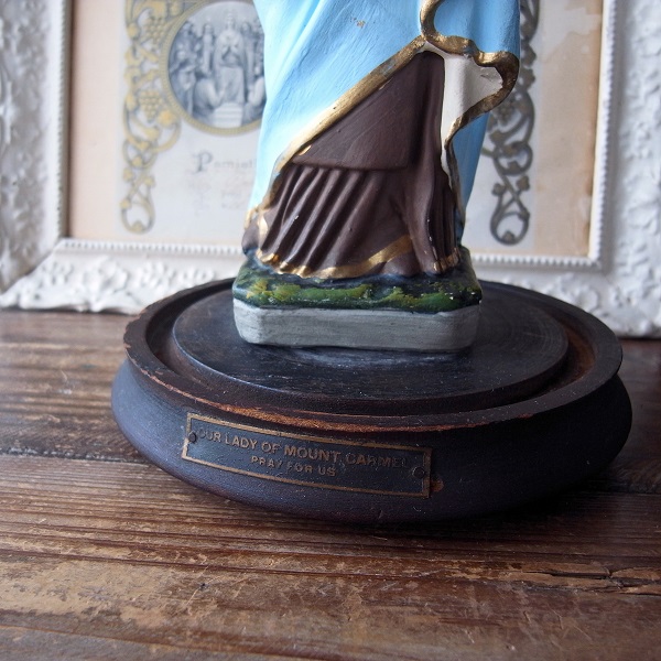 画像: アンティークの聖母子像（カルメルの聖母）
