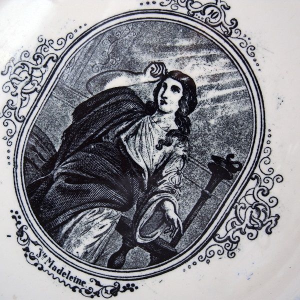 画像: マグダラのマリアの19世紀の絵皿