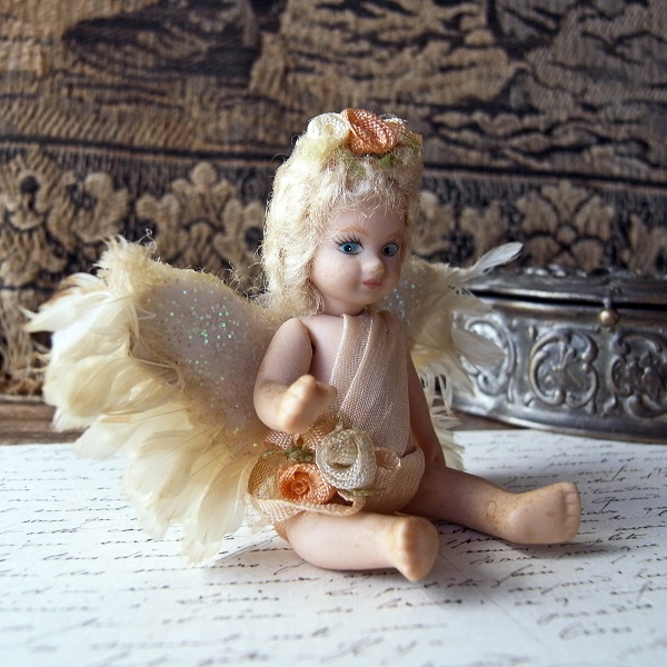 アンティークドール 天使 首振り人形 - おもちゃ/人形