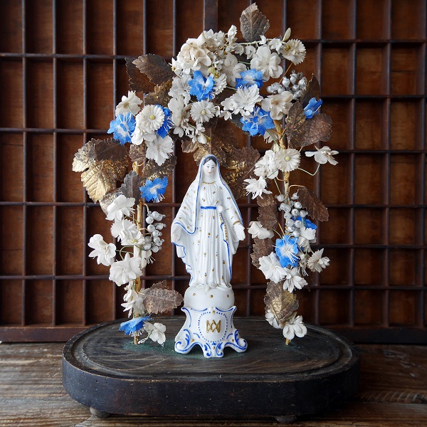 特大90cm超希少】✞ファティマの聖母マリア像 家庭祭壇用 宗教彫刻 