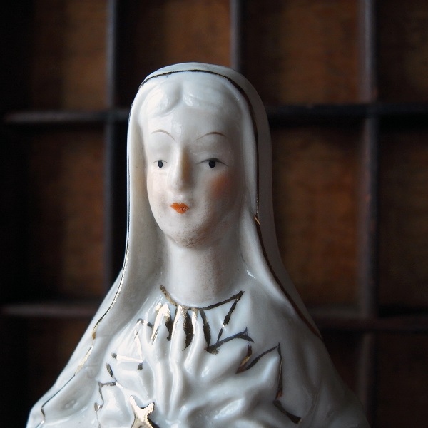 画像: 磁器製の御心の聖母マリア像
