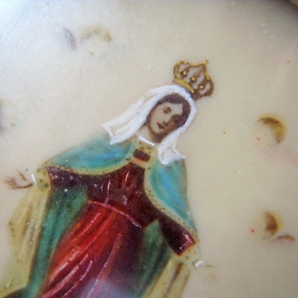 画像: 天使たちと聖母マリアのガラスのメダイ