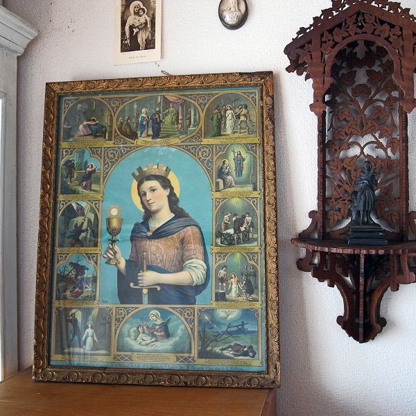 画像: 殉教の聖女バルバラのガラスフレーム