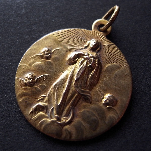 画像: 聖母の被昇天のゴールドプレートメダイ