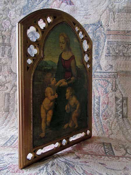 画像: 聖母子と聖ヨハネの板絵（ラファエロ）