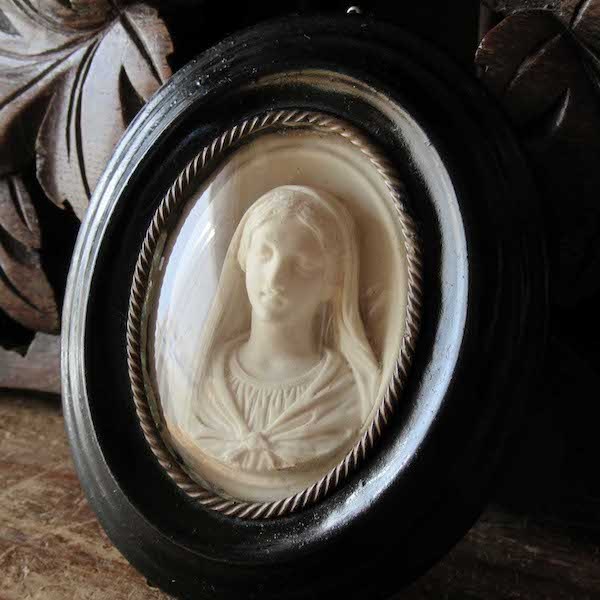 画像: 聖母マリアのガラスドーム木製フレーム