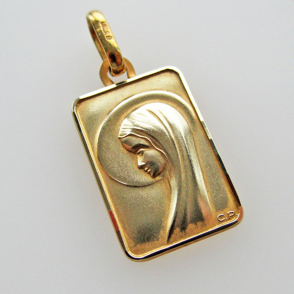 画像: 聖母マリアの金鍍金メダイ（ORIA）a