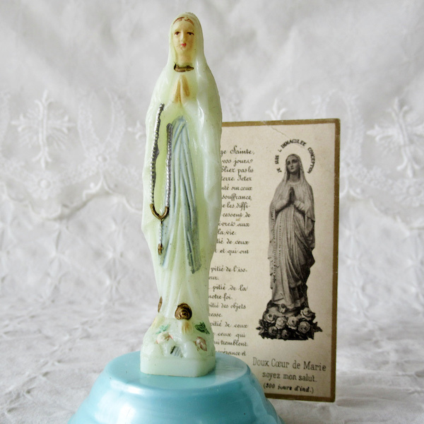 蓄光の聖母マリア像とホーリーカード - Eggplant