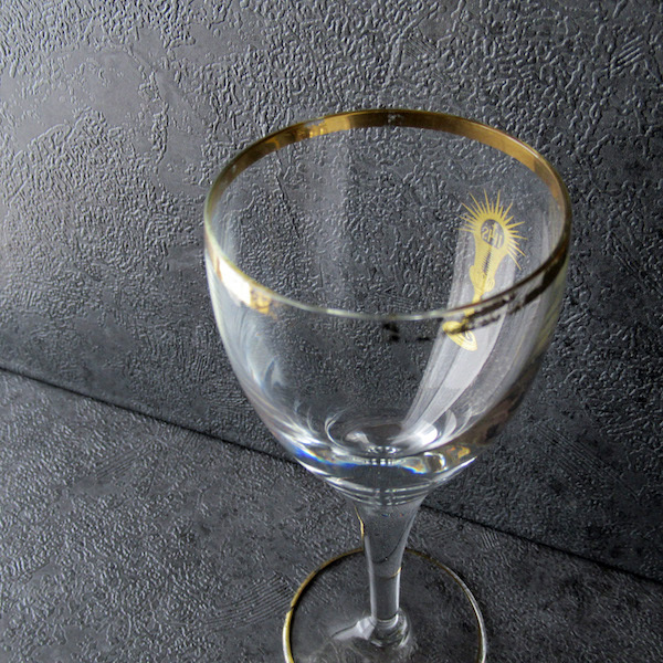 画像: 聖体拝領記念の金彩グラス