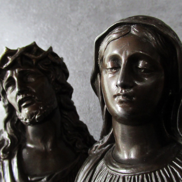 画像: 聖母マリアとキリストの胸像セット