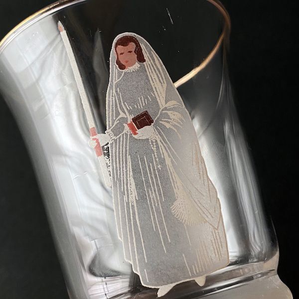 画像: 初聖体拝領記念の少女のグラス