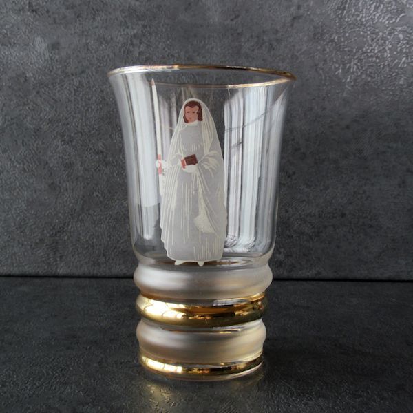 画像: 初聖体拝領記念の少女のグラス