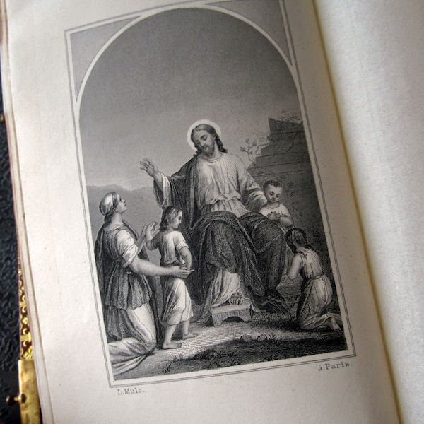 画像: 1875年の革製祈祷本（留金具付き）