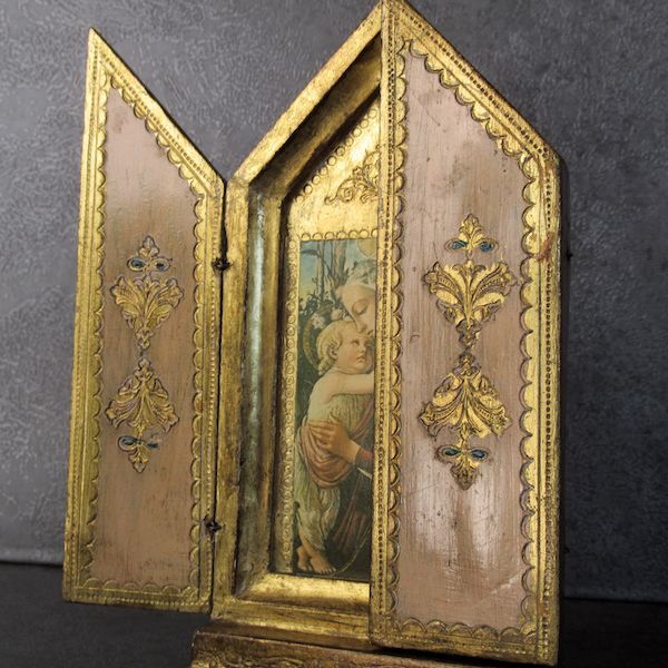 画像: 扉付きの木製祭壇（ボッティチェリの聖母子）