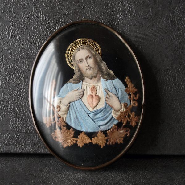 画像: 聖心のイエスキリストのガラスドームフレーム